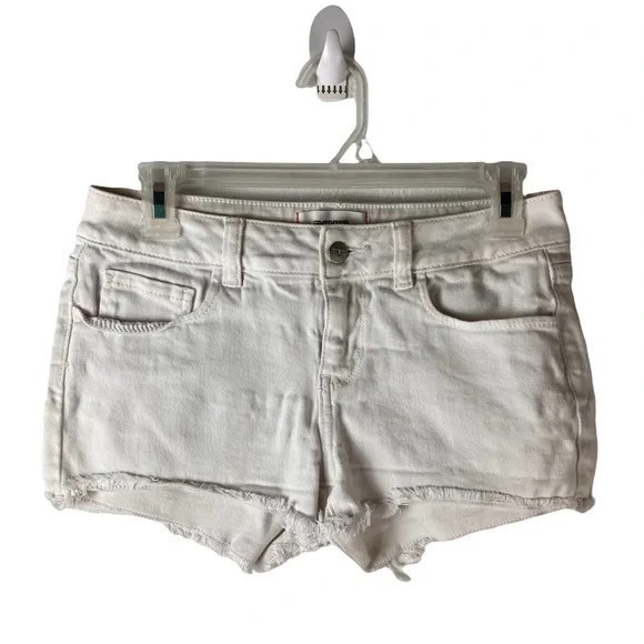 PINK Victoria's Secret Pants - PINK Victoria's Secret White Denim Shorts Size 4 Y2K‎ Cutoff Low Rise